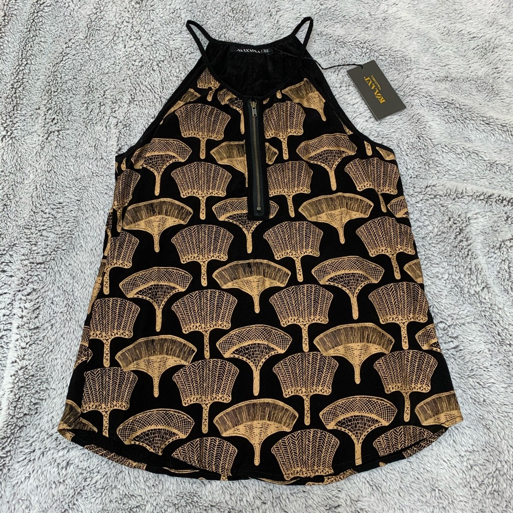 Manaola Kaiulani Top in Black/Gold